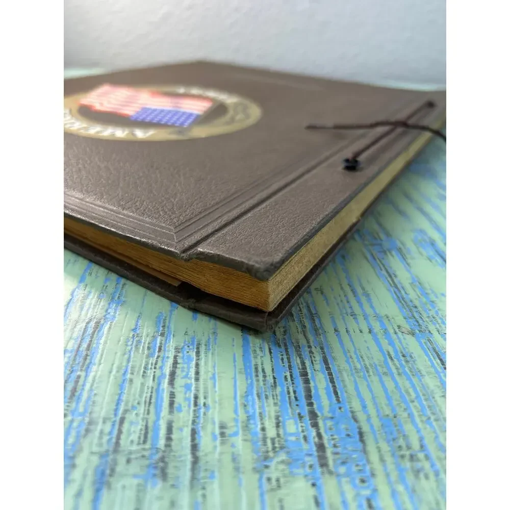 Vintage 1940s WWII Era Mastercraft America First Flag Scrapbook Album 12x15